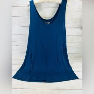 New Terra & Sky Womens Tank Top Size 2XL Navy Blue MODAL Super Soft Shirt